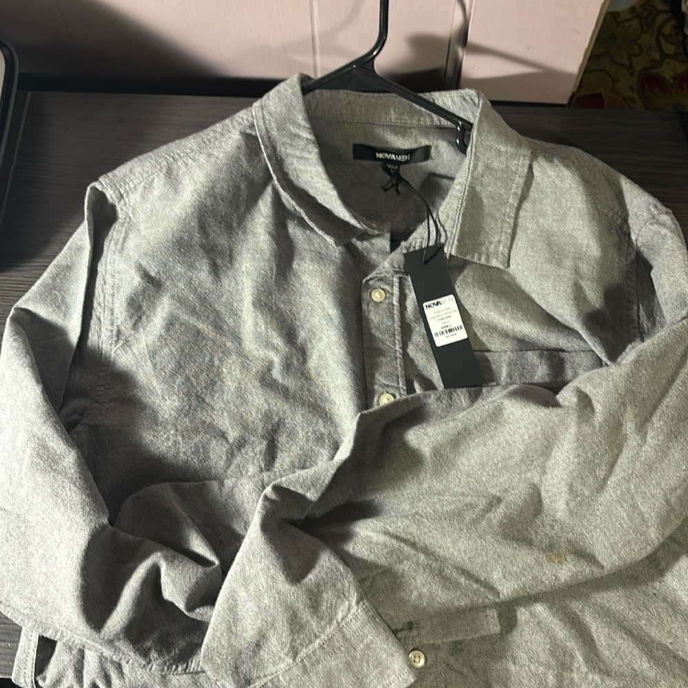 Gray button up